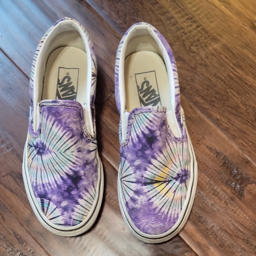 Vans Kids Purple Tie-Dye Slip-On Sneakers